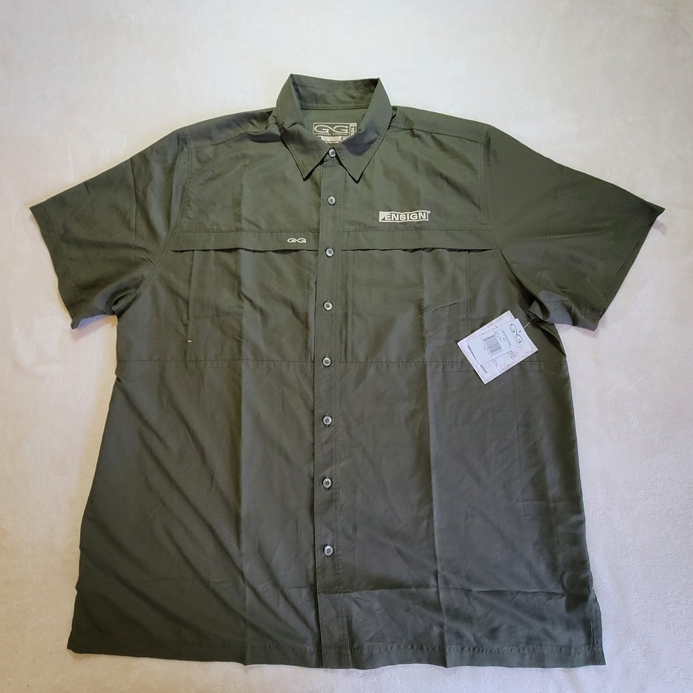 NWT GameGuard Outdoors MicroFiber Shirt Mens 3X Agave Green Vented Fishing UPF
